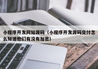 小程序开发网站源码（小程序开发源码交付怎么知道他们有没有加密）