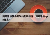 网站建设软件开发的公司排行（网站建设app开发）