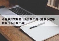 小程序开发用的什么开发工具（开发小程序一般用什么开发工具）