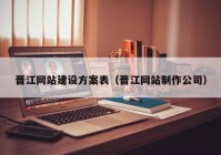 晋江网站建设方案表（晋江网站制作公司）