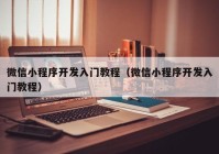 微信小程序开发入门教程（微信小程序开发入门教程）