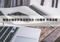 微信小程序开发流程简介（小程序 开发流程）