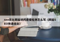 seo优化网站访问速度检测怎么写（网站SEO快速优化）