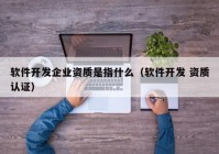 软件开发企业资质是指什么（软件开发 资质认证）