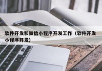 软件开发和微信小程序开发工作（软件开发 小程序开发）