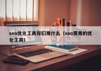 seo优化工具你们用什么（seo常用的优化工具）