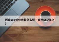 河南seo优化收益怎么样（郑州SEO优化）