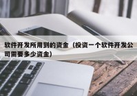 软件开发所用到的资金（投资一个软件开发公司需要多少资金）