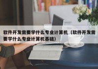 软件开发需要学什么专业计算机（软件开发需要学什么专业计算机基础）