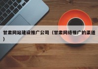 甘肃网站建设推广公司（甘肃网络推广的渠道）