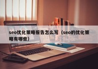 seo优化策略报告怎么写（seo的优化策略有哪些）