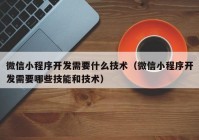 微信小程序开发需要什么技术（微信小程序开发需要哪些技能和技术）