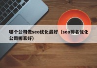 哪个公司做seo优化最好（seo排名优化公司哪家好）