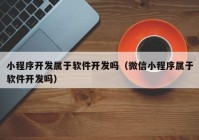 小程序开发属于软件开发吗（微信小程序属于软件开发吗）