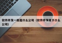 软件开发一般是什么公司（软件开发属于什么公司）